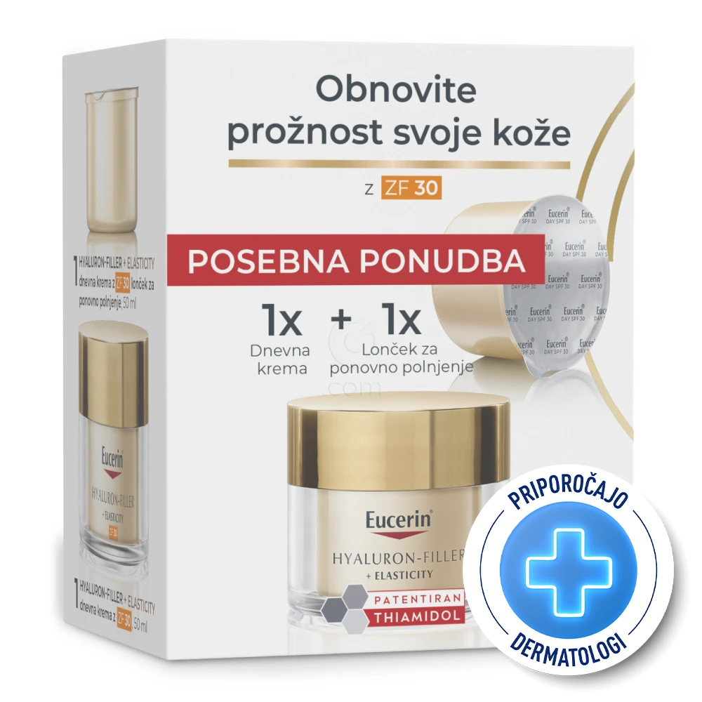 Eucerin Hyaluron-Filler + Elasticity, dnevna krema - ZF30 - paket (2 x 50 ml)